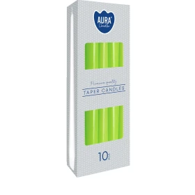 Świece stołowe stożkowe seledyn s30-064 Aura zestaw 10 szt w opakowaniu