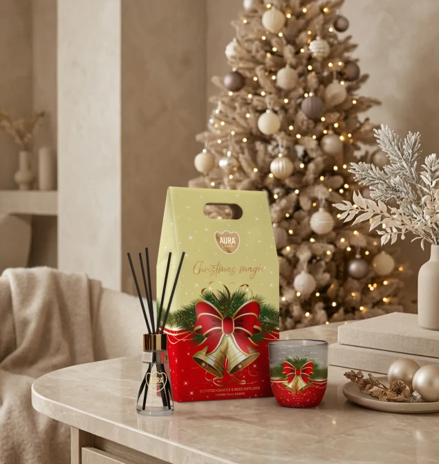 Zestaw prezentowy Aura Christmas Magic ADC-004-520 w świątecznej aranżacji