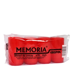 Czerwone wkłady do zniczy parafinowe Memoria P70C 4 szt.