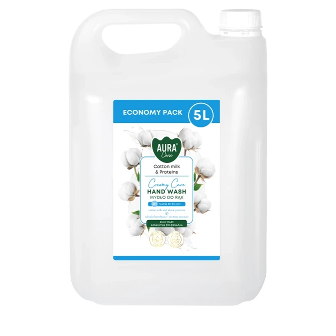 Mydło do rąk uzupełniające 5 L Mleczko bawełniane i Proteiny AHW-005-004 Aura Care