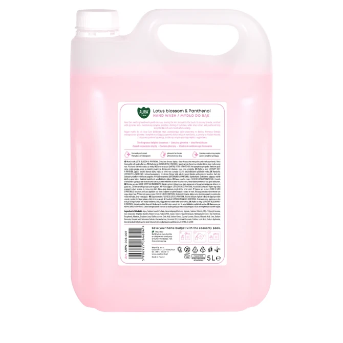 Mydło do rąk uzupełniające 5 L Kwiat lotosu i Pantenol AHW-005-007 Aura Care