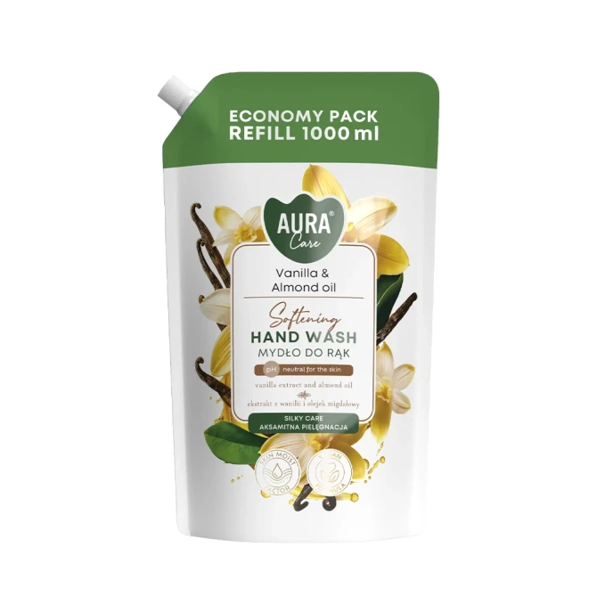 Mydło do rąk uzupełniające 1000 ml Wanilia i Olejek migdałowy AHW-002-003 Aura Care