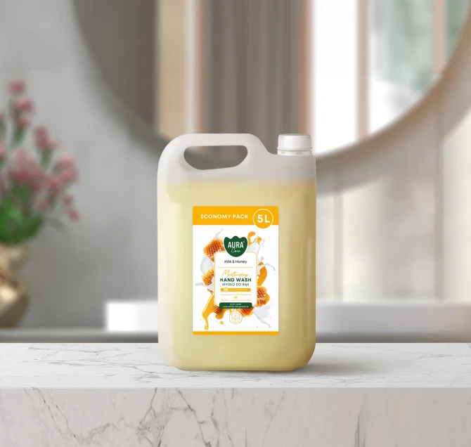 Mydło do rąk uzupełniające 5 L Mleko i Miód AHW-005-006 Aura Care w aranżacji
