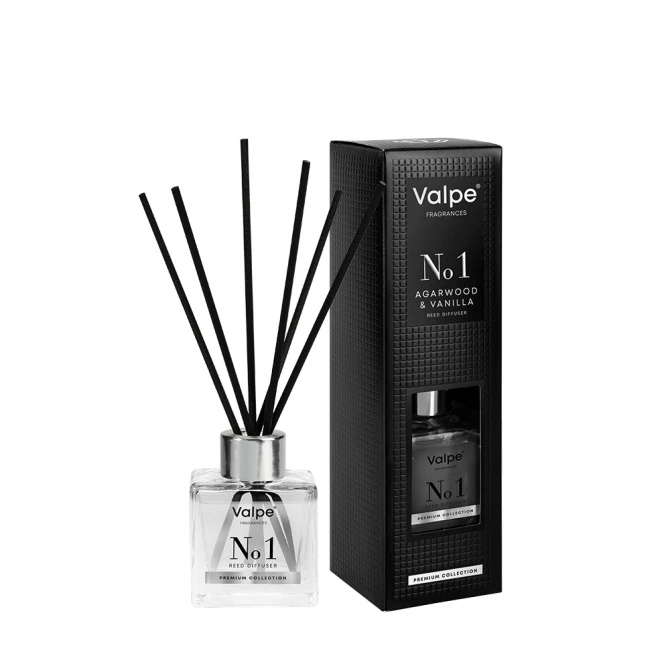 Dyfuzor zapachowym Drzewo Agar - Wanilia 80 ml trwałość do 8 tygodni VD-007-001 Valpe zestaw