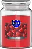 Duża świeca Love w szkle z wieczkiem snd99-105 Aura