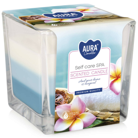 Świeca zapachowa trójkolorowa Self Care SPA snk80-363 Aura