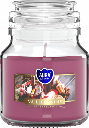 Świeca w szkle z wieczkiem Grzane Wino snd71-195 Aura