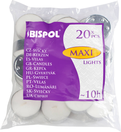 Podgrzewacze tealight 10h 20 sztuk w folii p40-20