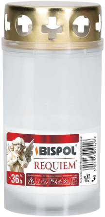 Znicz plastikowy z dekielkiem biały V2