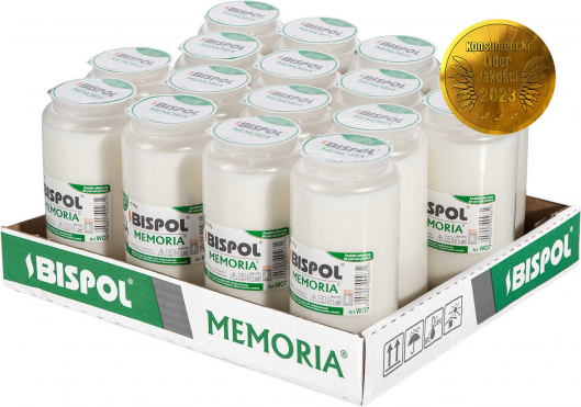 Wkłady do zniczy olejowe 16 sztuk Memoria WO7 białe