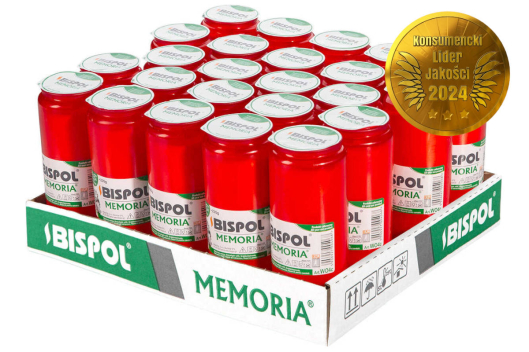 Wkłady do zniczy olejowe 24 sztuk Memoria WO4c czerwone