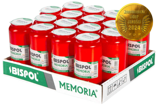 Wkłady do zniczy olejowe 16 sztuk Memoria WO7c czerwone