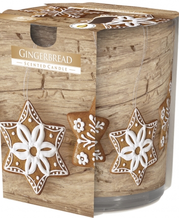 Świeca zapachowa Gingerbread w prostym szkle z wzorem sn72s-23