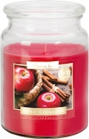 Duża świeca Jabłko - Cynamon w szkle z wieczkiem snd99-87