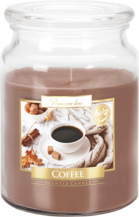 Duża świeca Kawa w szkle z wieczkiem snd99-89