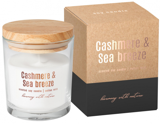 Sojowa  świeca zapachowa w szkle Kaszmir - Bryza Morska sn73-327