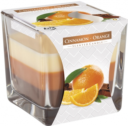 Świeca zapachowa trójkolorowa Cynamon-pomarańcza snk80-159