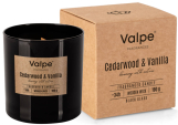 Mała świeca zapachowa z drewnianym knotem CEDARWOOD & VANILLA sn82-095-81 Valpe