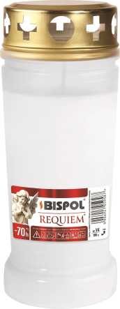 Znicz plastikowy z dekielkiem biały V4
